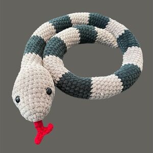 Hand Crafted Crocheted Plush Snake Toy 🐍